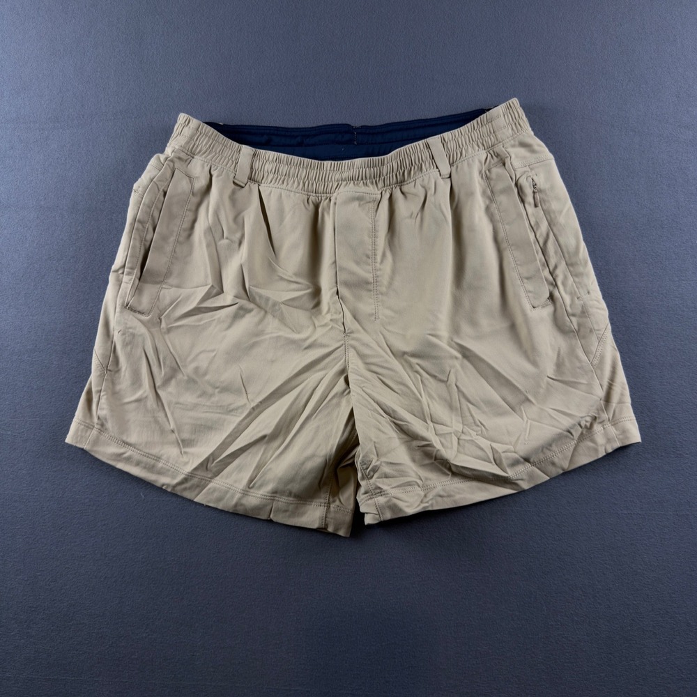 Birddogs Mens Khaki Gym Shorts with Built-in Liner XL Khaki Tan 5 Inch Inseam